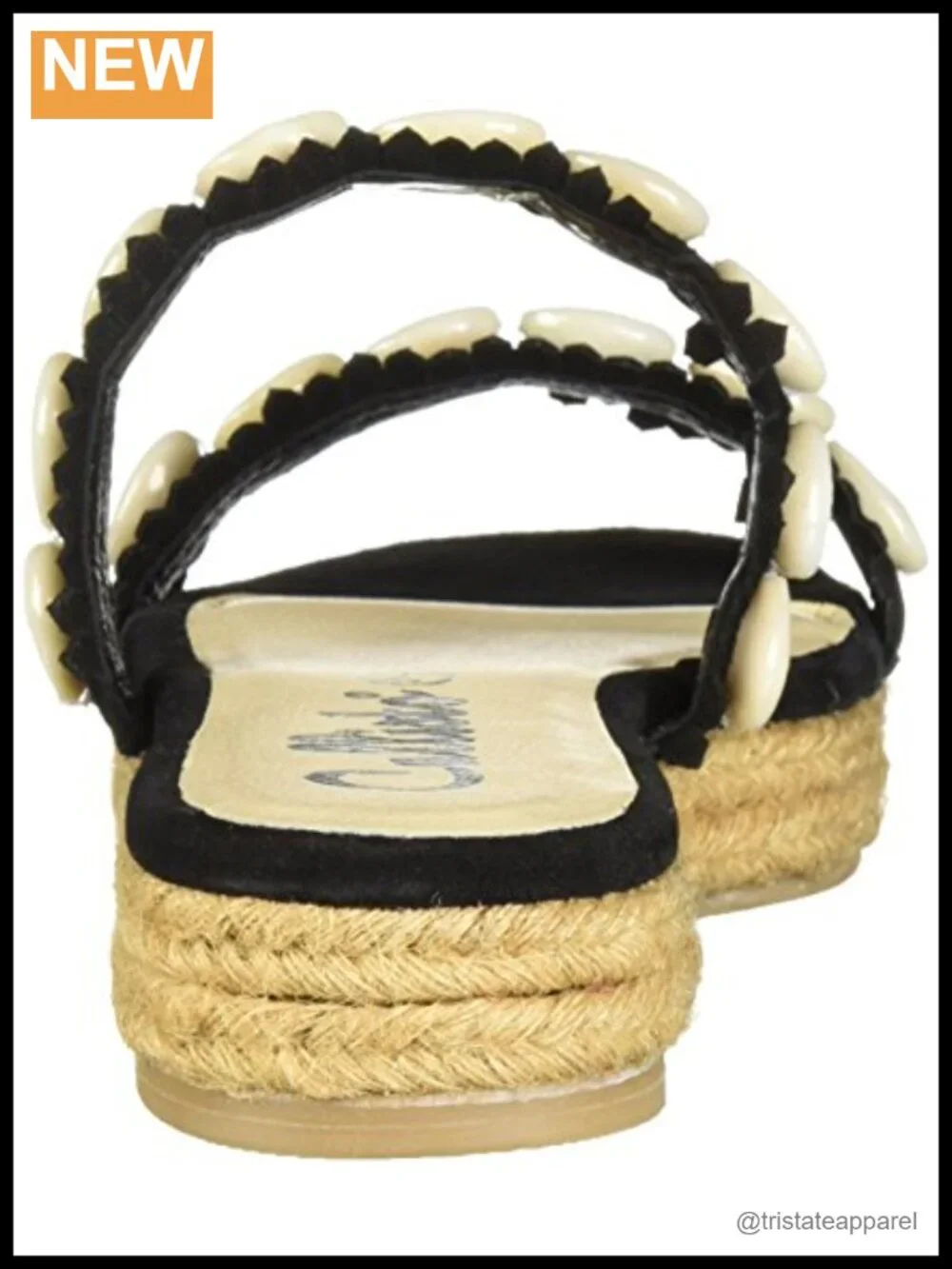 Platform Espadrille Sandals with Shell & Rhinestone Embellishments